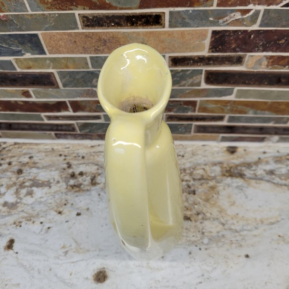 Vintage 1950s Yellow Art Pottery Ewer Pitcher Mid Century Modern Ceramic Vase - Picture 4 of 6